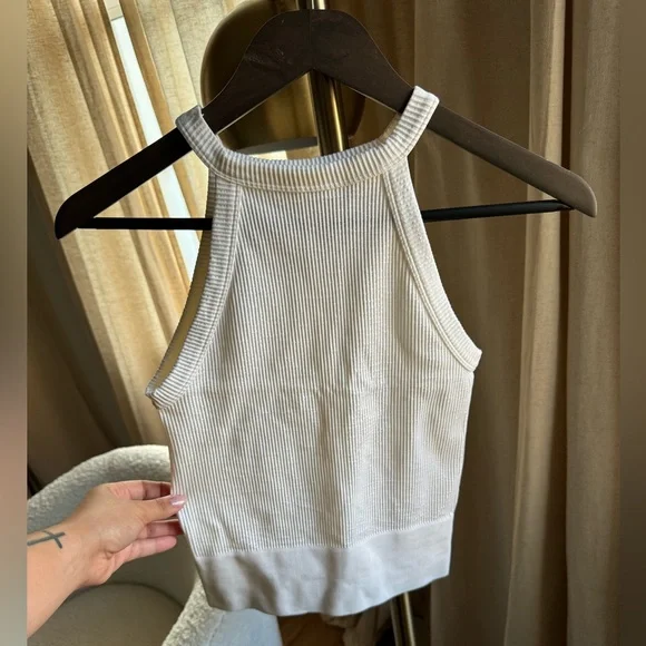 NWOT Intimately Free People White Ribbed Halter Neck Top | XS - S - Picture 1 of 6